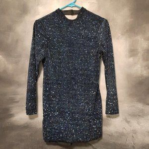 Revolution dance costume size Ladies Med Black Long Sleeve with Glitter
